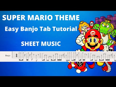 SUPER MARIO BROS THEME - Easy Banjo Tab Tutorial + SHEET MUSIC