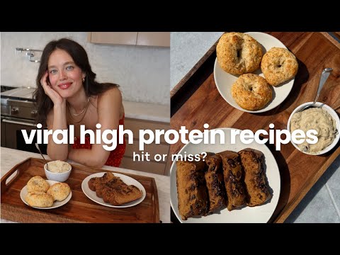 Testing Viral High Protein Recipes | Banana Bread, Cookie Dough + Bagels | Emily DiDonato