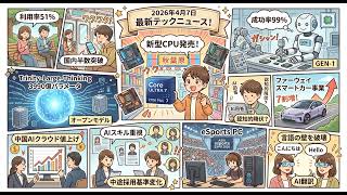 電脳幻想局(2026年4月7日)テック・フロンティア：AI普及率5割を超えた社会の光と影