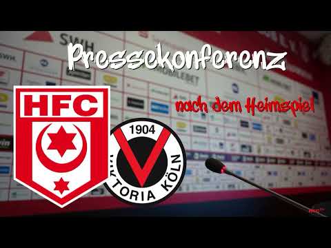 27. Spieltag 2022/23: Hallescher FC - Viktoria Köln | Pressekonferenz nach dem Spiel
