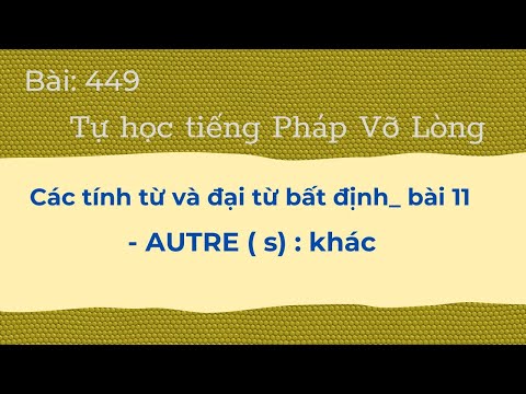 Bài 449- Tự học tiếng Pháp - Các tính từ e đại từ bất định - AUTRE ( s): khác