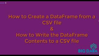 How to create a dataframe from a CSV file