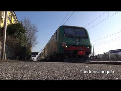 ARRIVO E PARTENZA DELLA E.464 NELLA STAZIONE DI BORGO S. DALMAZZO (CN) SAB. 16 - 2 - 2019