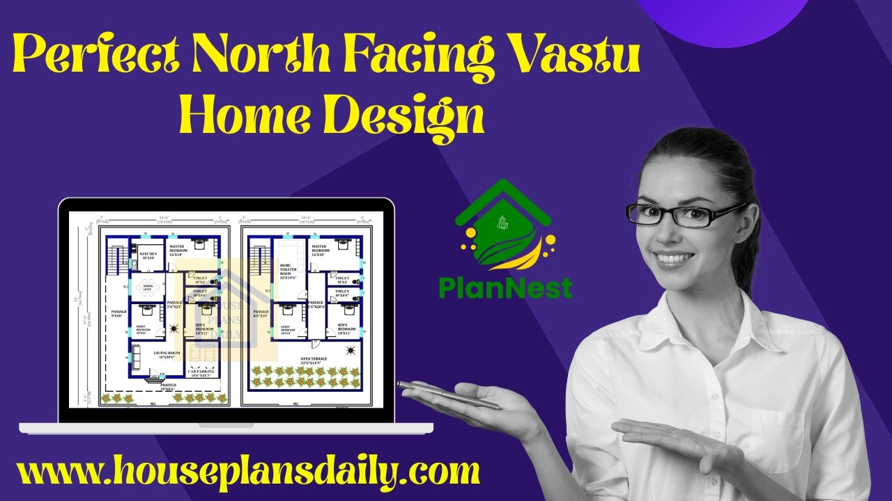 Perfect North Facing Vastu Home Design| Modern Indian House Plan