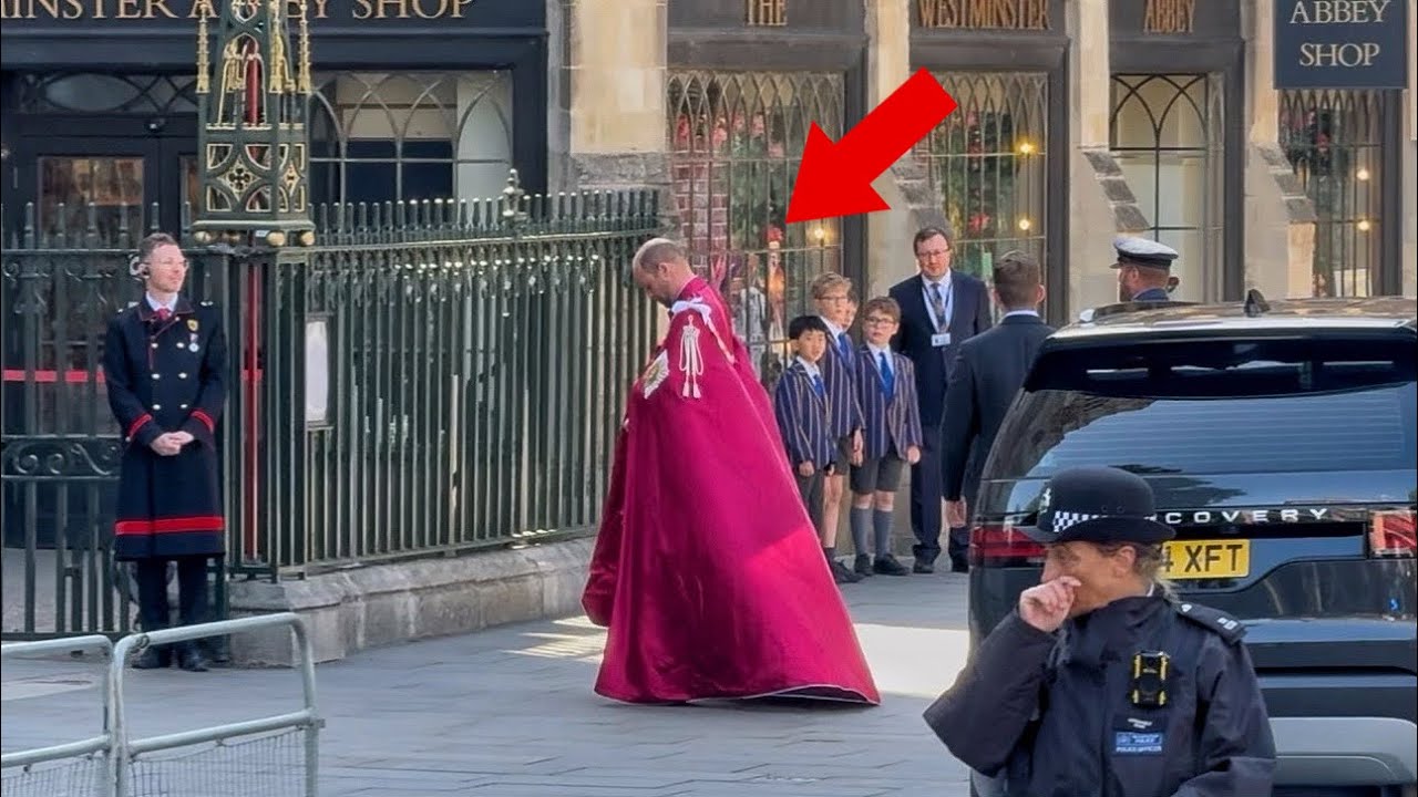 You Rarely See This - Prince William arrives in a Red Cape