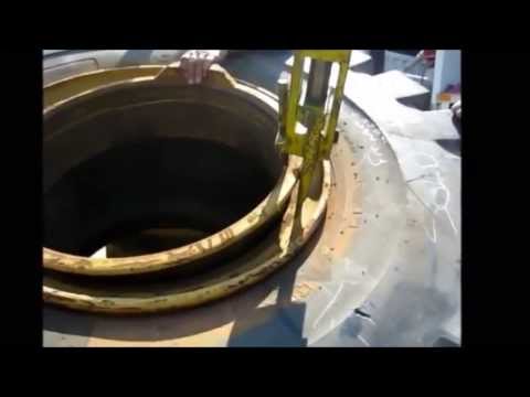 OTR Giant Tire Bead Breaking Tool for 5 Piece Wheels in Action by All Tire Supply