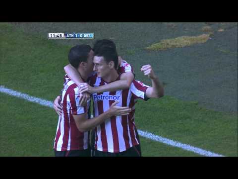 Gol de Aduriz (1-0) en el Athletic Club - Osasuna