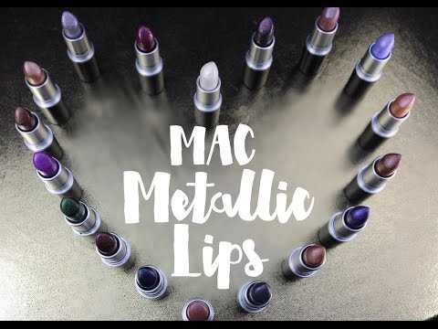 MAC Metallic Lipstick Try On | ALL SHADES | KelseeBrianaJai Video