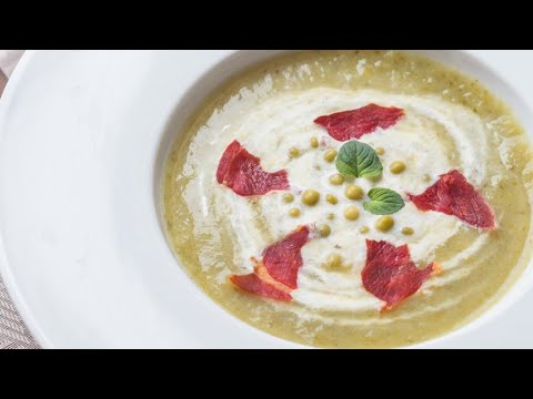 Recette Soupe de pois verts au jambon cru