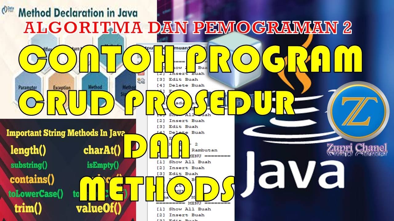Contoh Program CRUD Prosedur dan Methods Pada Java