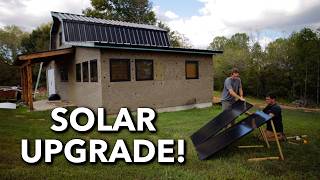 Replacing Tornado Damaged Solar Panels and Repairing Wood Shed | Abandoned Shed to Tiny House