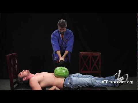 Topless Samurai Sword Watermelon Cut - Victor Marx