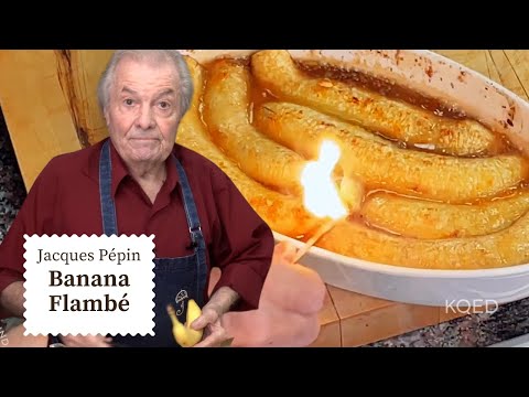 🔥 Bringen Sie Ihr Abendessen mit Jacques Pépins Bananen-Flambé-Rezept zum Brennen 🍌| Kochen zu Hause