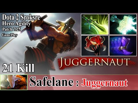 Rampage [Juggernaut] Safelane 21 Kill - Power Overwhelming with Crazy DPS Build - Dota 2 Sroksre