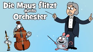 Musik-Video-Miniaturansicht zu Die Maus flitzt durchs Orchester Songtext von Hurra Kinderlieder