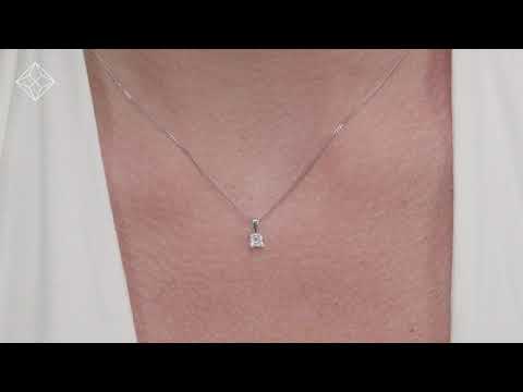 0.33ct Lab Diamond Princess Cut Solitaire Necklace in 9K White Gold - NDG5254Y
