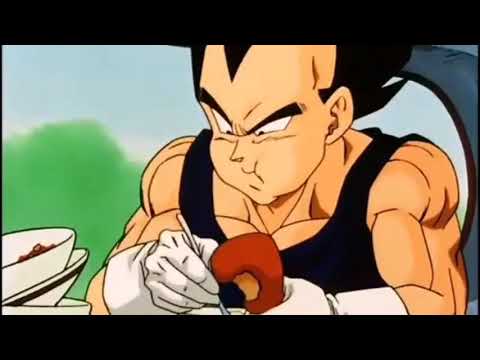 Goku  Gohan y Vegeta comiendo