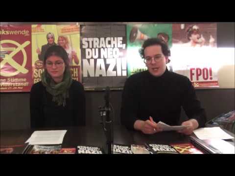 Pressekonferenz von Linkswende jetzt zu ÖH-Wahlen 2019: Strache, du Neonazi!