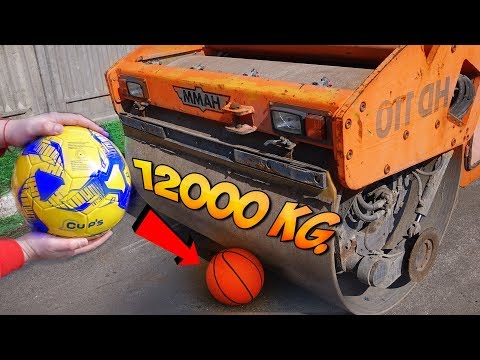 12 TONS ROAD ROLLER VS BASKETBALL