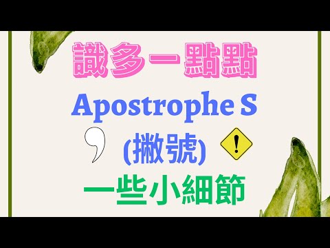 Apostrophe S (撇號) 表達 [&hellip;的xx] 是怎麼用的?