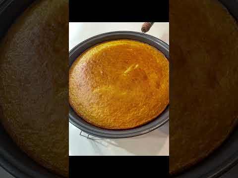 Aaru baking her birthday cake sponge.