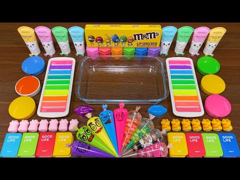 Making SLIME with M&M PIPING BAGS !!!Mixing random into  SLIME !!!Satisfying  Video #278