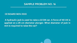 UNIT PRESSURE - Sample Problem No. 16 (Fluid Mechanics & Hydraulics)