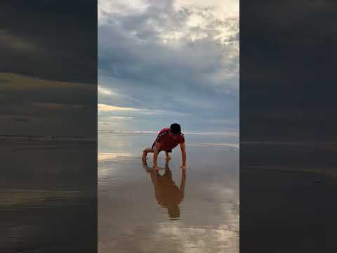 Push up time at the beach #music #love #beach