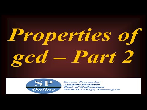 S1 B.Sc; Number Theory; Lecture 12-Properties of gcd-Part 2