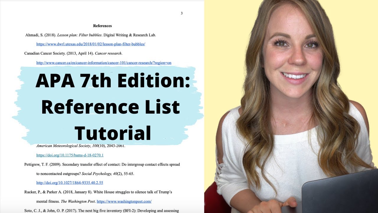 APA Format 7th Edition: Reference Page Tutorial (Websites, Journals, Magazines, Newspaper Articles)