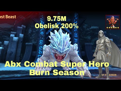 Moonknight with Obelisk 200% proc |ABX Combat Super Hero | 9.75M | Burn Season - Marvel Future Fight