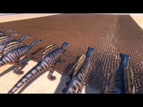 200 Spinosaurus & T-rex Vs 40,000 Velociraptor - Ultimate Epic Battle Simulator