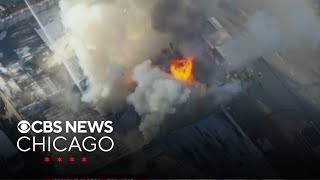 Roof of restaurant collapses as fire spreads on West Side