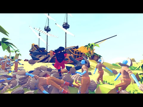 BLACKBEARD VS PIRATE UNITS - PIRATE MAP | TOTALLY ACCURATE BATTLE SIMULATOR TABS GAMEPLAY