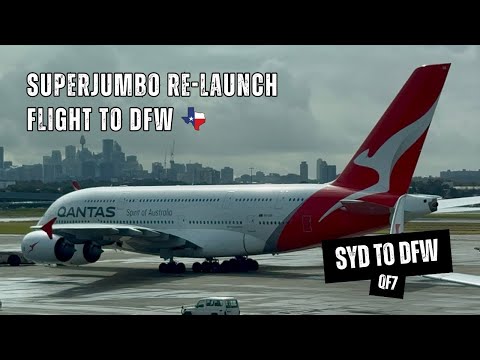 QANTAS A380 QF7 Economy Class - Sydney to Dallas, Bringing Back The Qantas SuperJumbo to DFW (4K)