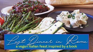 Best Vegan Italian Food! Portobello Pot Roast, homemade Tortellini Alfredo, and Antipasti Platter