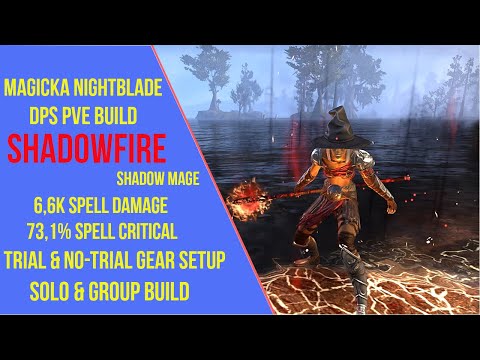 ESO Magicka Nightblade DPS PVE Build - Shadowfire - Firesong