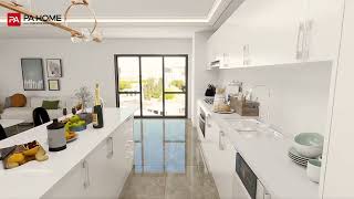 Gallery Modern White Kitchen Cabinets with Silver Hardware