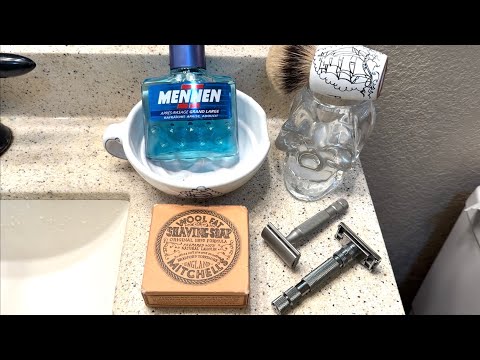 Rockwell 6S vs.T2-Side by Side Shave, Panta Rei Bowl & Brush, Mennen Aftershave, & WSG Blade.