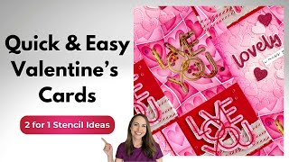 Quick & Easy Valentine's Cards with New Simon Says Stamp Release | 2-for-1 Stencil & Embossing Tips