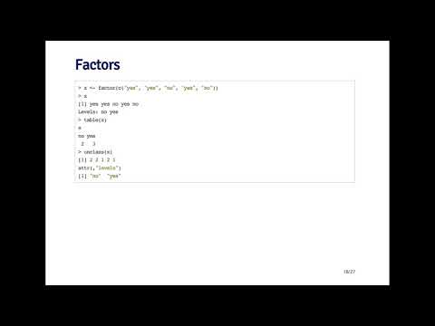 R Programming - R Data Types: Factors by Johns Hopkins University