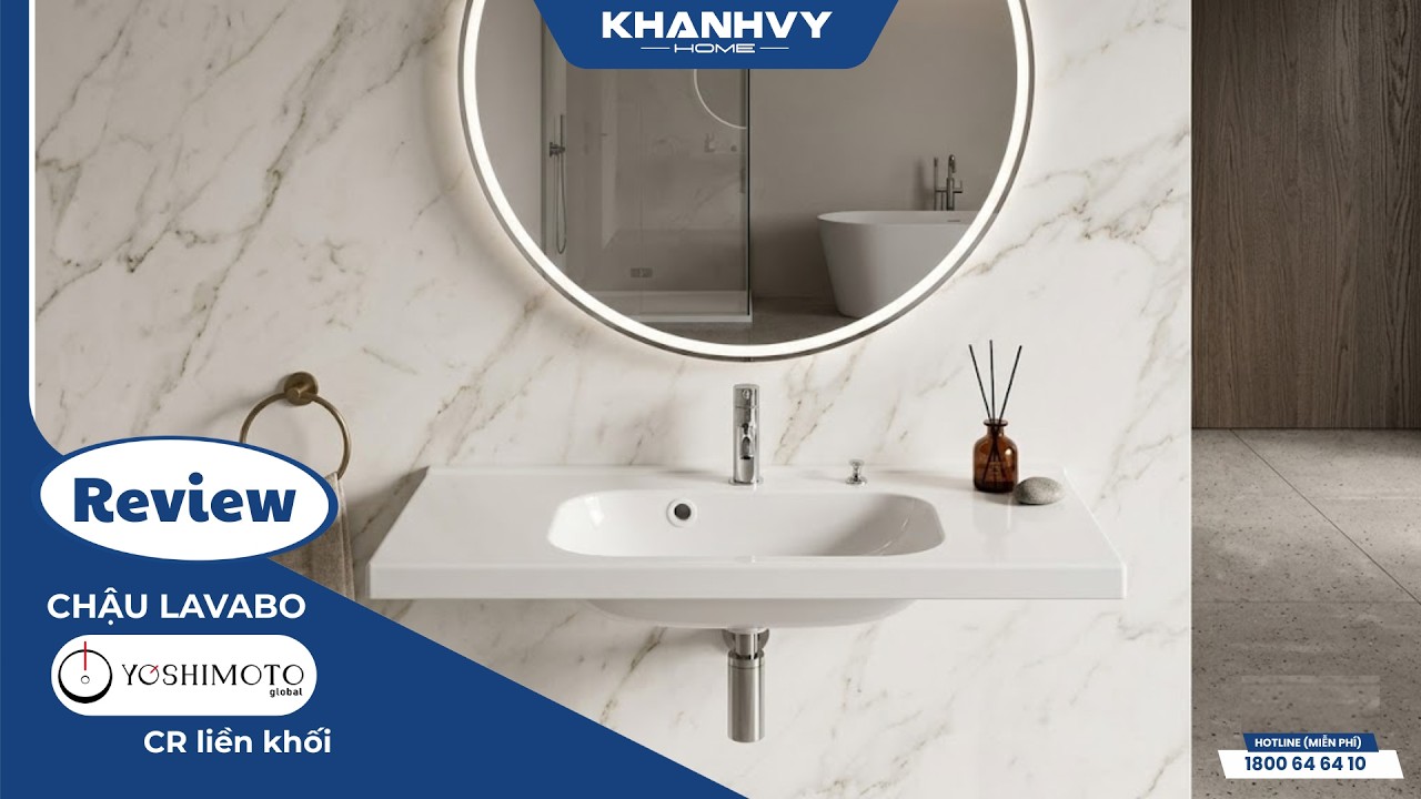 Chậu lavabo Yoshimoto CR liền khối