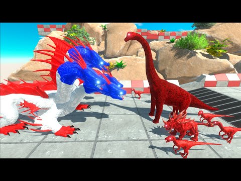 ⚡ DOCTOR HYDRA vs VIRUS BRACHIOSAURUS in DEATH CLIMB - 🦖 Animal Revolt Battle Simulator 🦕