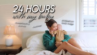 24 HOURS WITH MY BABY | new mom routines, breastfeeding journey, getting out, & postpartum struggles