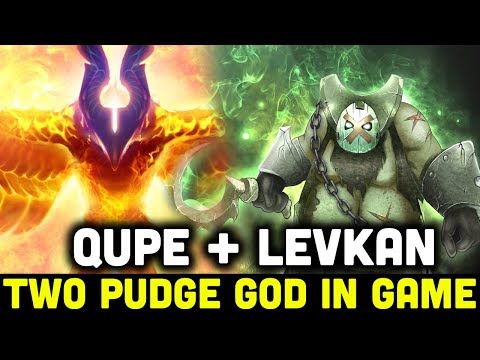WHEN 2 PUDGE GOD AT THE SAME TEAM!! LEVKAN SHOWS QUPE HIS BEST HOOK AGAIN!! | GENIUS PUDGE