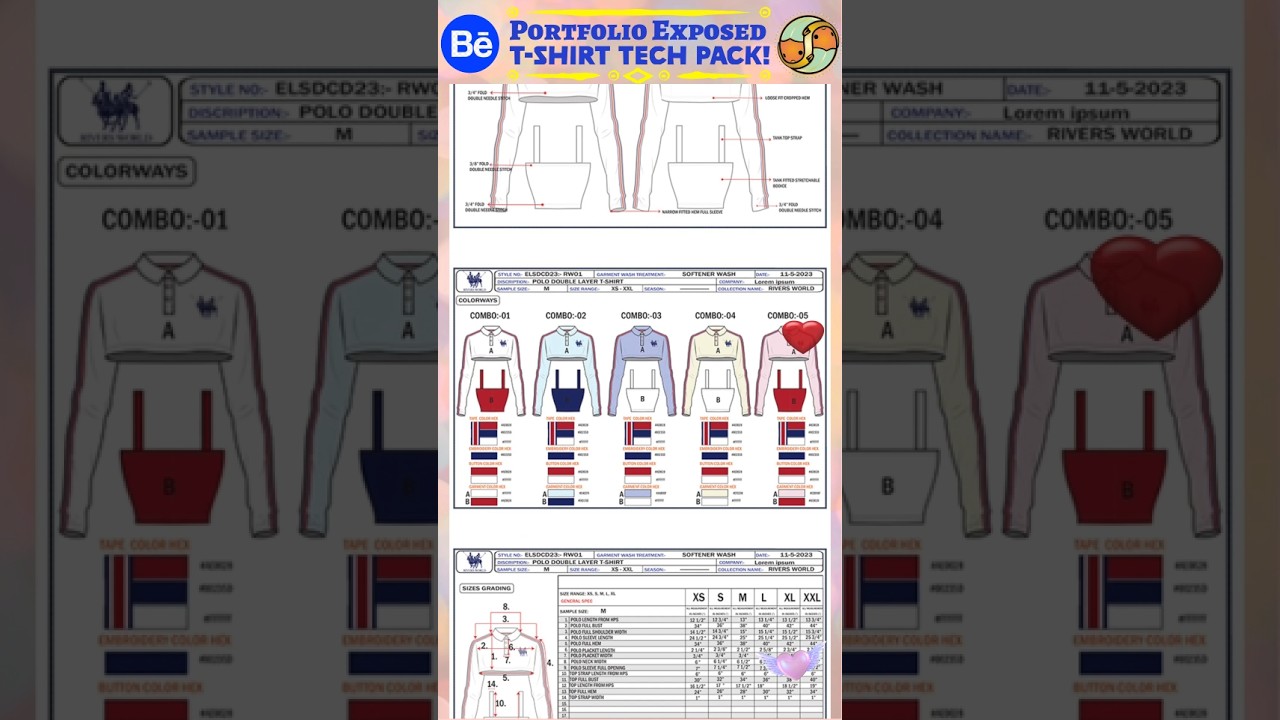 Tshirt Tech Pack Revealed - Behance Portfolio, Fashion Designer work