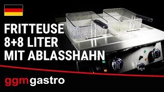 Friteuse électrique double – 600 mm – 13+13 litres – 9 kW – avec robinet de vidange