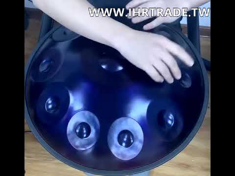 Ihrtrade Hand Pan Drum 22 Inches 10 Tones Handmade Performance Sound Healing Handpan Blue