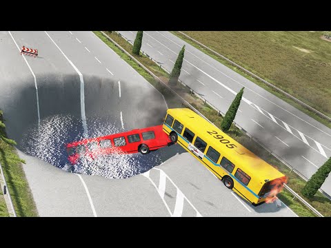 Cars vs Huge Water Potholes 😱#6- BeamNG Drive