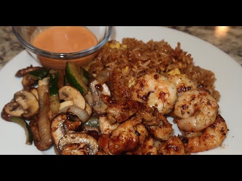 CHICKEN & SHRIMP HIBACHI AT HOME! + HOMEMADE YUM YUM SAUCE! 😋😋😋